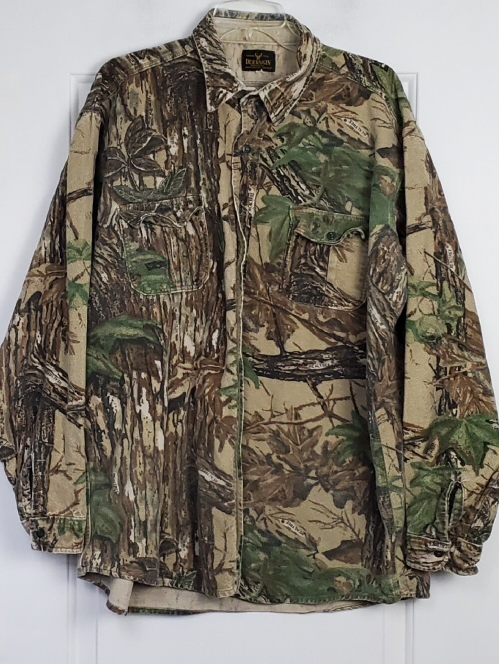Deerskin Mens VTG Realtree Camo Hunting Shirt USA Made NO SIZE TAG Size XL - GUC